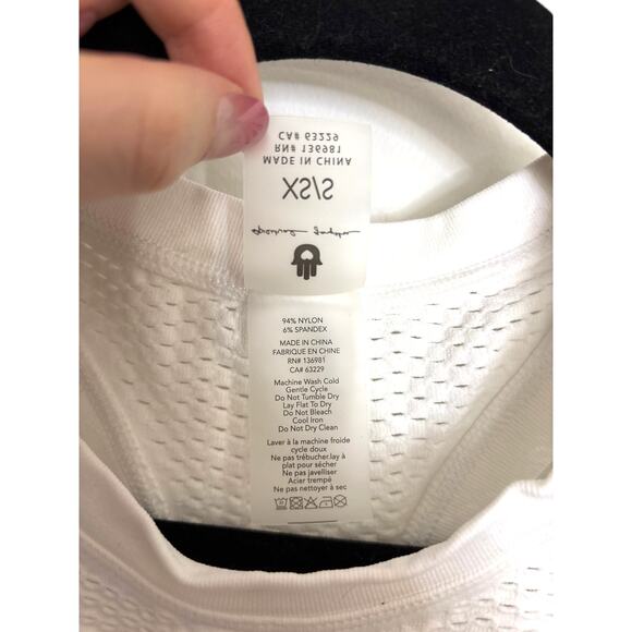 Spiritual Gangster Tank Top Womens XS/S Rise Seamless Mesh Racer White Crop - Picture 4 of 4